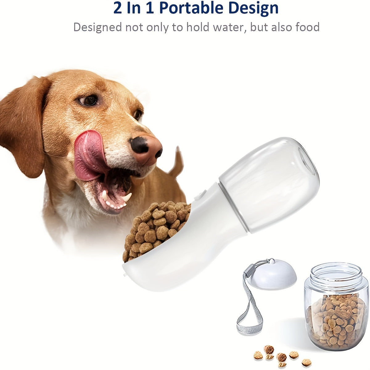 2 In 1 Dog Water Bottle, Leak Proof Portable Pet Water Bottle With Food...