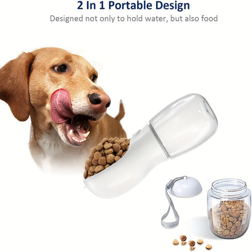 2 In 1 Dog Water Bottle, Leak Proof Portable Pet Water Bottle With Food...