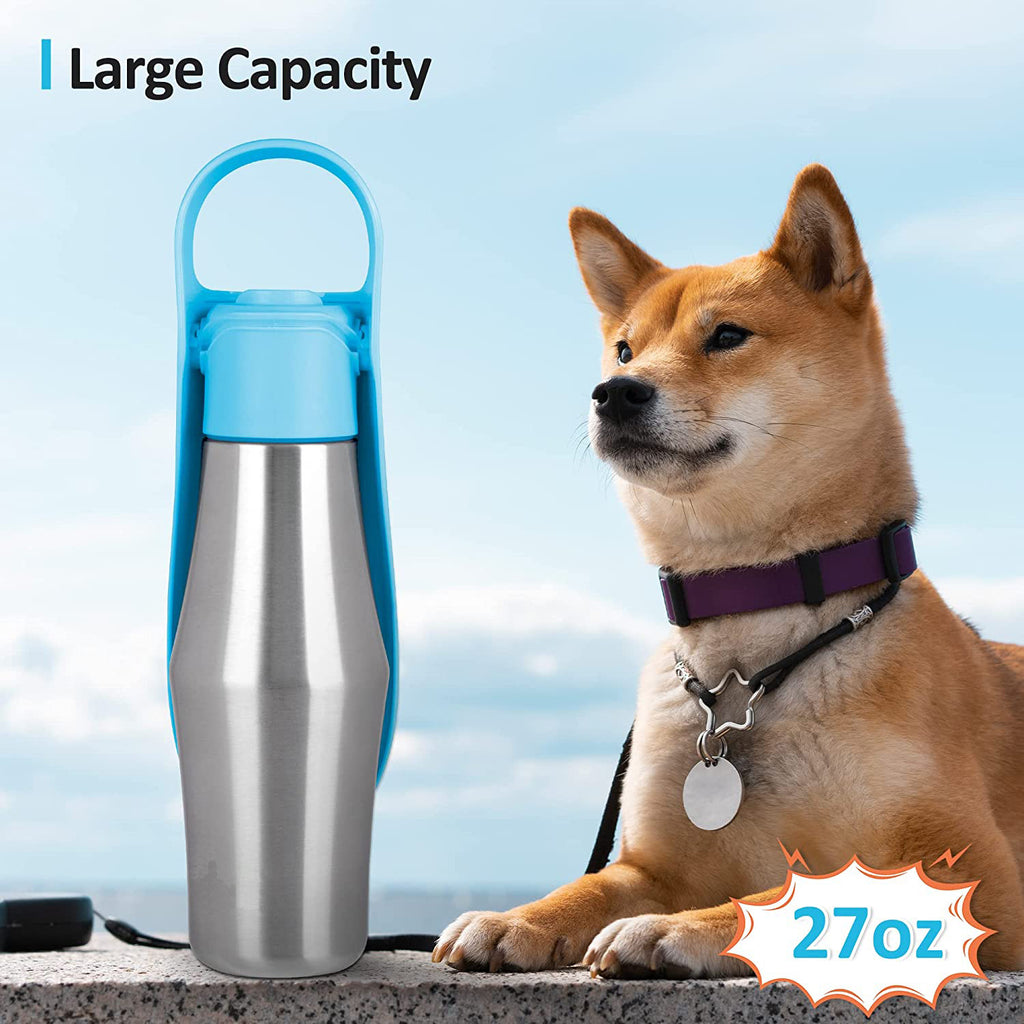 Portable Pet Dog Water Bottle Soft Silicone Leaf Design For Dog Pets Outdoor...