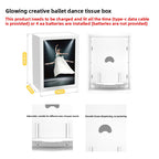 Ballet Girl LED Tissue Box — Dancing Skirt Dispenser with Touch Light
